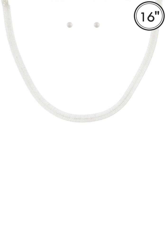 Aluminum Coating Herringbone Necklace Set